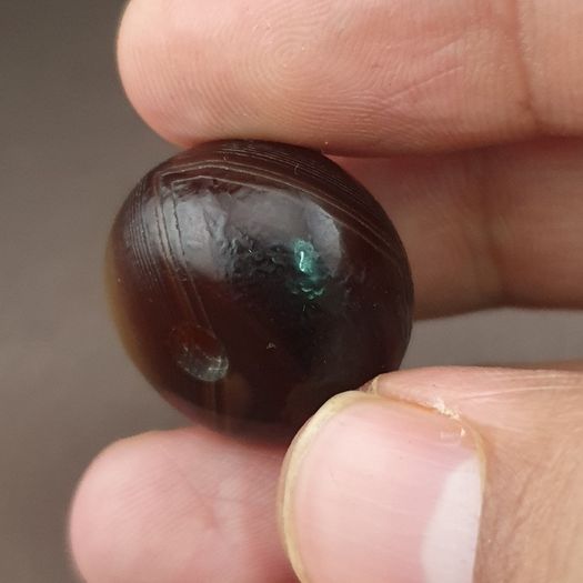 Vintage Natural Pattern Sulemani Tire Shape Agate Bead Amulet