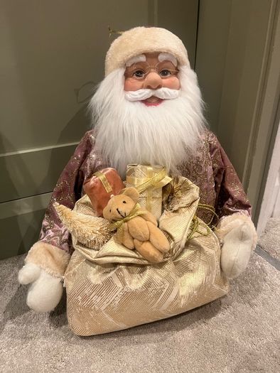 two santa decorations