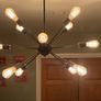 Modern Black Sputnik Pendant Ceiling Light with 9 Edison Bulbs Image 2