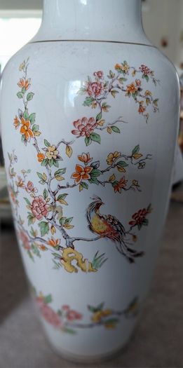 Vintage Erne Ceramic Bird of Paradise Porcelain Vases - 20th Century