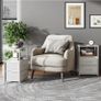 Bedside Table with Charging Station, Side Table with 2 USB Ports and Outlets, Nightstand with Cloth Drawer, Set of 2, End Table, White Image 9