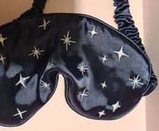 Navy Satin eye mask in Drawstring bag.  2 available Brand New in Plastic bag