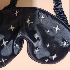 Navy Satin eye mask in Drawstring bag.  2 available Brand New in Plastic bag