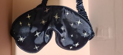 Navy Satin eye mask in Drawstring bag.  2 available Brand New in Plastic bag