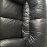 2 Seater Leather Look Black Sofa Image 4