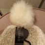 Cream and gold lurex bobble hat Image 3