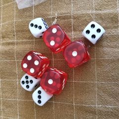 Set of Acrylic Red and White Dice