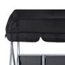 Metal Garden Swing Chair, 3-Seater Swing Seat, Patio Hammock Bench Canopy Lounger, Black Image 8