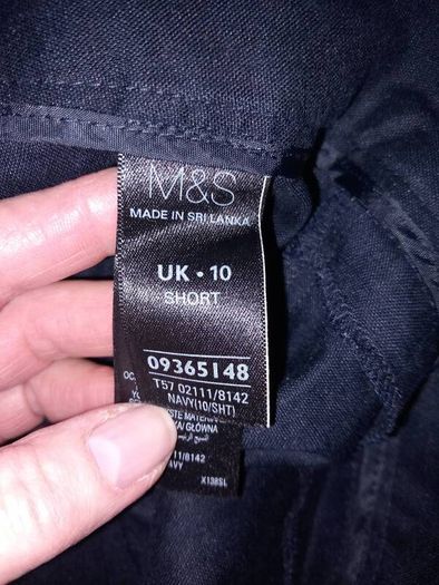 Navy Linen mix cut off trousers M&S size 10 short