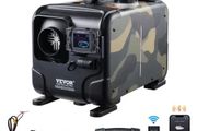 5-8KW Diesel Heater, 12V/24V All in One Diesel Air Heater, Bluetooth APP Control, Remote Control and Display Screen, CO Alarm, Fast Heating Horizontal Portable Diesel Heater for Vehicles, Garage