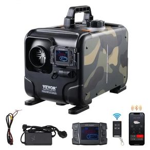 5-8KW Diesel Heater, 12V/24V All in One Diesel Air Heater, Bluetooth APP Control, Remote Control and Display Screen, CO Alarm, Fast Heating Horizontal Portable Diesel Heater for Vehicles, Garage