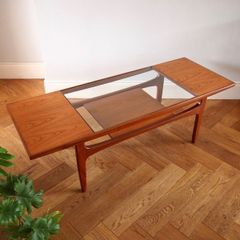 Mid Century G Plan Teak & Glass Coffee Table 1960s Vintage Retro