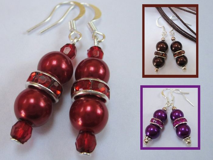 Stunning Silver Plated Earrings in Deep Real Red