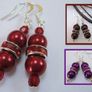 Stunning Silver Plated Earrings in Deep Real Red Image 2