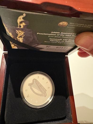 Silver Proof 15 Euro 2016. Unc.   100th Anniversary Of The Proclamation Of The Irish Republic