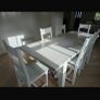 Solid wood extending dining table & 6 chairs-upcycling project Image 2