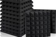 NEW SALE | 12 Pack Set Acoustic Foam Panels, Studio Wedge Tiles, 2" X 12" X 12" Acoustic Foam Sound Absorption Pyramid Studio Treatment Wall Panels
