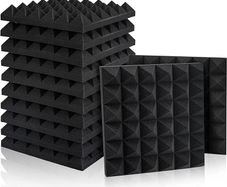 NEW SALE | 12 Pack Set Acoustic Foam Panels, Studio Wedge Tiles, 2" X 12" X 12" Acoustic Foam Sound Absorption Pyramid Studio Treatment Wall Panels