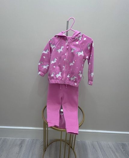 Baby Girls Pink Unicorn Hoodie & Leggings Age 12-18 months / EU 80 cm