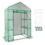4.6 x 2.4 x 6.7 ft Greenhouse with Shelves, Set Up in Minutes, High Strength PE Cover with Doors & Windows and Steel Frame, Suitable for Planting and Storage, Green Image 4