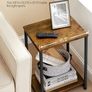Set of 2 End Tables - Rustic Brown & Steel Side Tables for Small Spaces Image 6