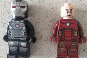 Lego Marvel War Machine and Iron Man minifigures