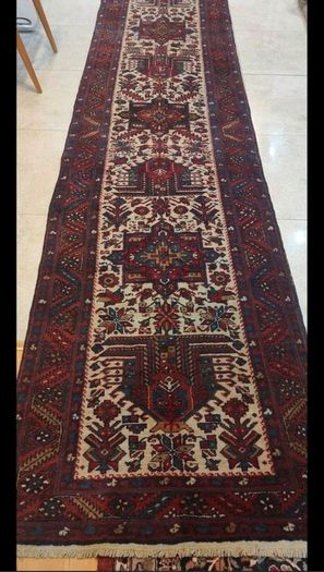 XL Vintage 440cm X 90cm  Persian Heriz Hand Knotted Runner Carpet
