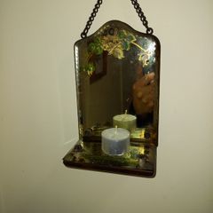 Antique   art Deco  small worship mirror