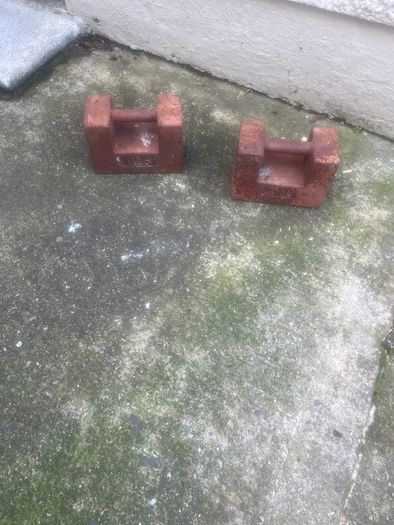 2. 25 kg weights. Great door stops