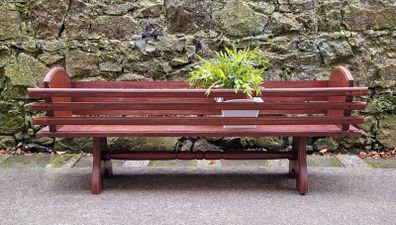 Mid-century slatted wooden planter