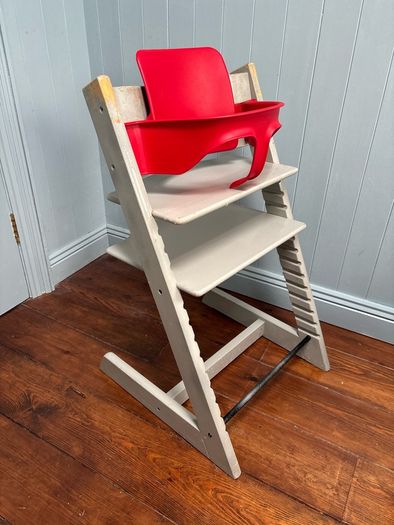 Stokke Tripp Trapp Highchair With Baby Set In Grey and Red
