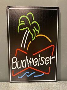 Budweiser Neon style Tin Metal Sign