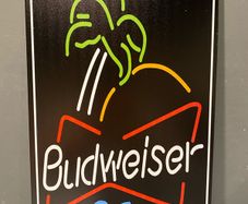 Budweiser Neon style Tin Metal Sign