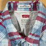 Levis Strauss Shirt Mens XXL Blue Red Plaid Western Top - Pearl Snap - White Tag Image 3
