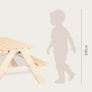 Children's Seat Set for 4 Including 2 Tubs and Removable Worktop for Children from 2 Years Solid Wood Natural Image 6
