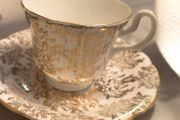 Vintage Royal Vale Gold Chintz Bone China Tea Set For Two