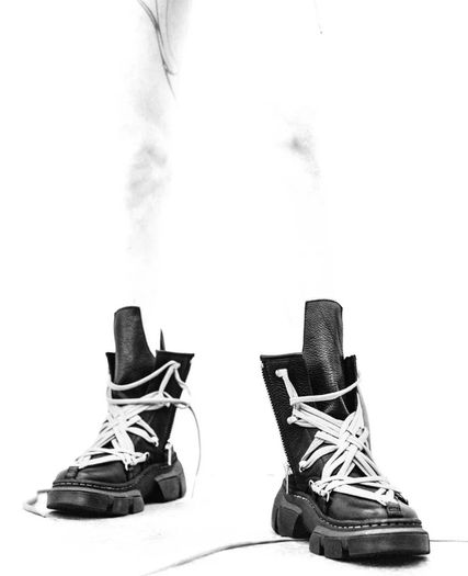 Rick Owens X Dr.Martens 1460 Leather Dmxl Platform Megalace Up Boots