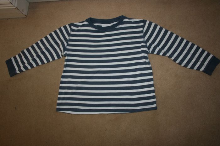 The Little White Company Navy and White Striped Pyjamas Age 4 -5 Years