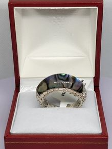 Sterling silver (Sz: M) Abalone Shell Ring Sterling Silver 0.01 ct, Silver Wt. 5.2 Gms 0.010 Ct.