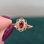 9ct Gold Garnet Ring New Old Stock 2007, Size M Image 2