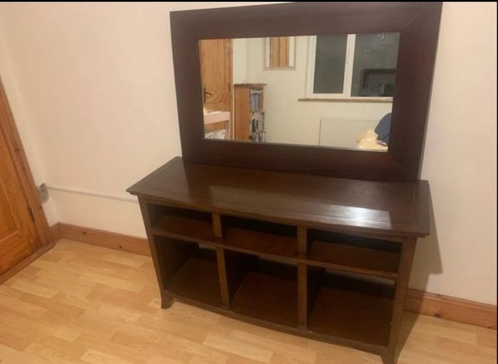 hall table and mirror