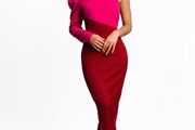 Lollies One-shoulder Puffed Maxi Dress