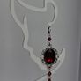 Gothic Ornate Filigree Deep Red Garnet Tassel Earrings Image 10