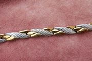 Magnetic Therapy Stainless Steel Silver Gold Black Bangle Wristband  Jewelry Bracelet 19,5cm