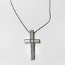 Vintage silver mother of pearl cross necklace Image 3