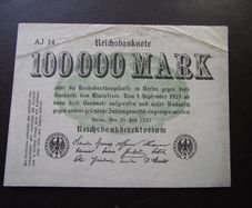 Germany. Reichsbanknote. 100,000 Mark (25.7.1923)