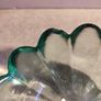 Vintage and decorative Indiana Glass Lotus Flower 12 Petal 5.5" Bowl Textured  Green Clear Image 5