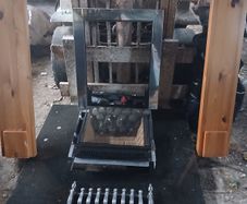 Gas fire, and fireplace surround. Marble and wood.