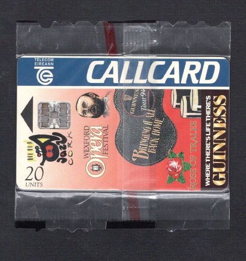1994 Ireland 20 unit Guinness Summer Festivals (Schlumberger SC7) Callcard Mint in Packaging. Telecom Eireann card number 1065.