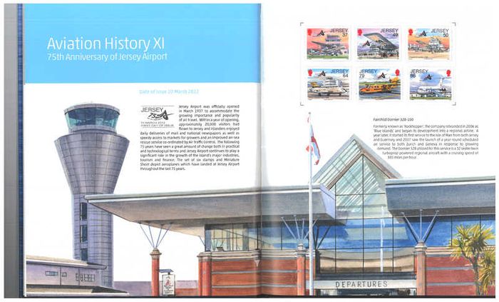 2012 Jersey Stamp Year Book (hardback) issued by Jersey Post includes 23 images of contents